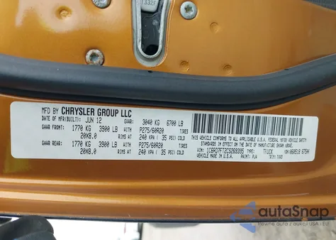 2012 Ram 1500 St z USA, uszkodzony, nr VIN 1C6RD7FT2CS269395